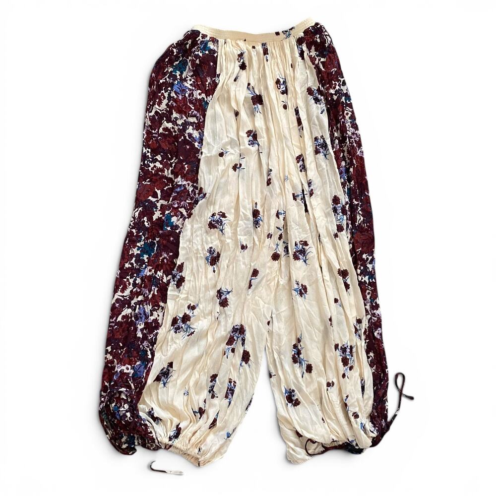 NWT Free People Intimately Do Your Dance Floral Balloon Pants Tie Bottom L